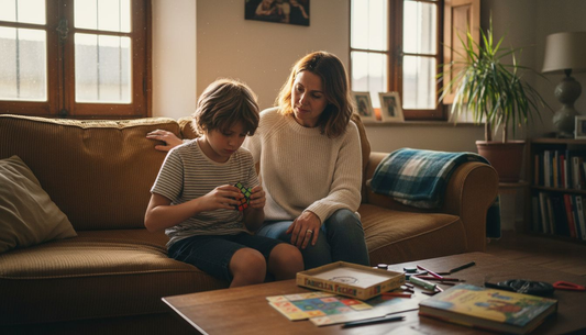 Una mamma e suo figlio si avvicinano affrontando insieme le difficoltà dell’ADHD.